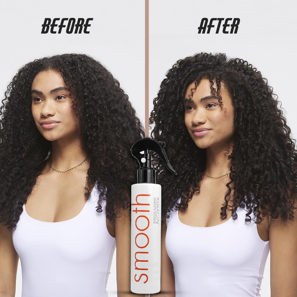 KERAGEN Heat Protectant Spray for Hair, 8 Oz – Thermal Styling, Shine, Frizz-Free Finish | Keratin & Collagen