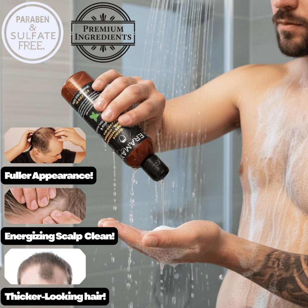 KERAMAXX Biotin + Honey Thickening Shampoo for Men – Sulfate & Paraben Free