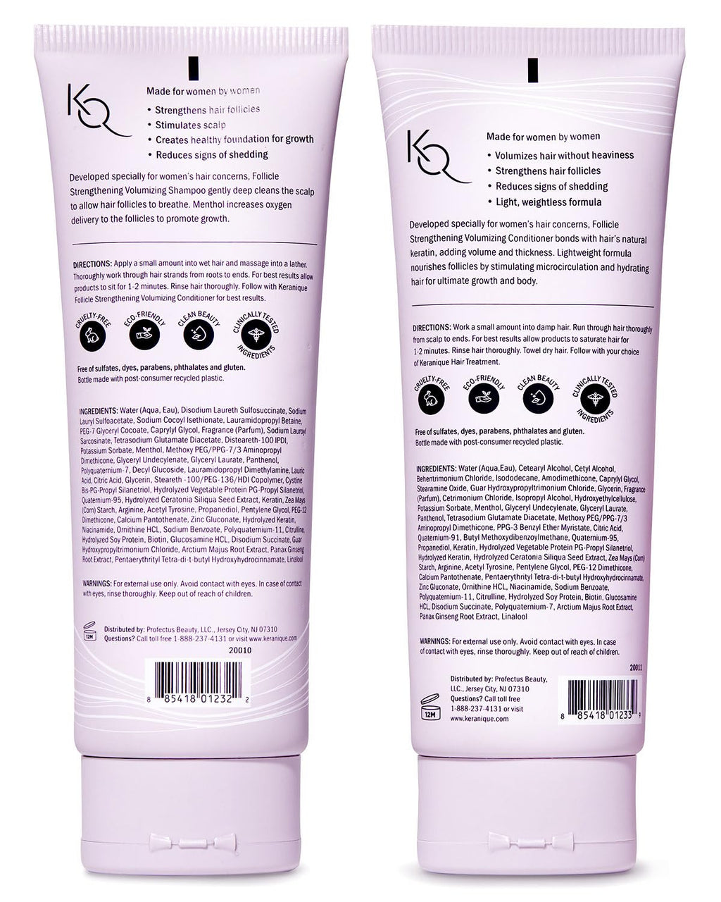 Keranique Volumizing Shampoo & Conditioner for Fine, Thinning Hair