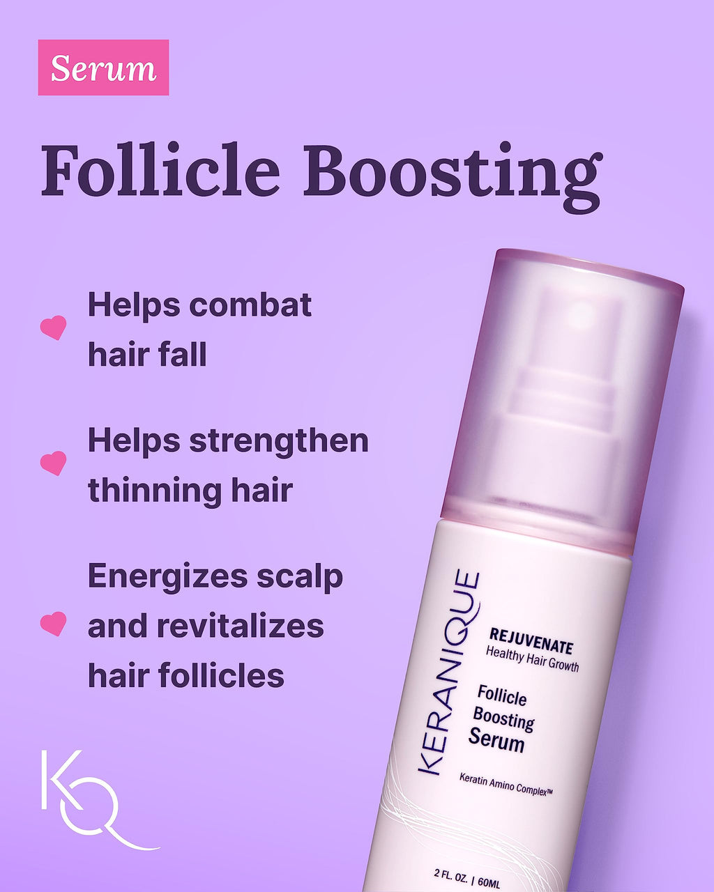 Keranique Color Treated Shampoo & Conditioner Set with Follicle Booster Serum | Keratin Enriched Color Boost for Fine, Thin Hair