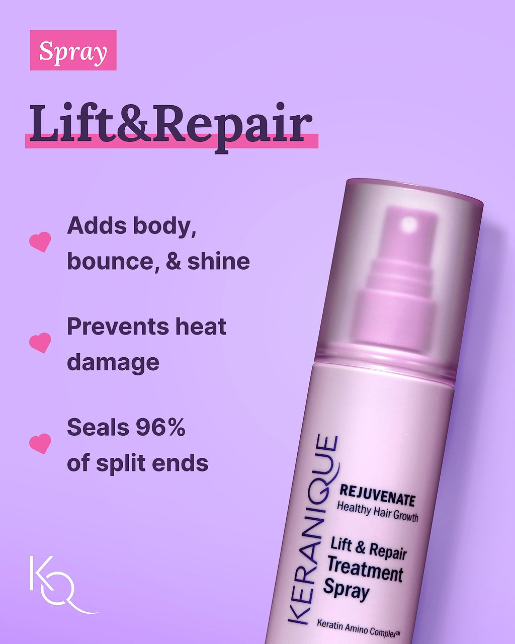 Keranique Color Treated Shampoo & Conditioner Set + Lift & Repair Spray