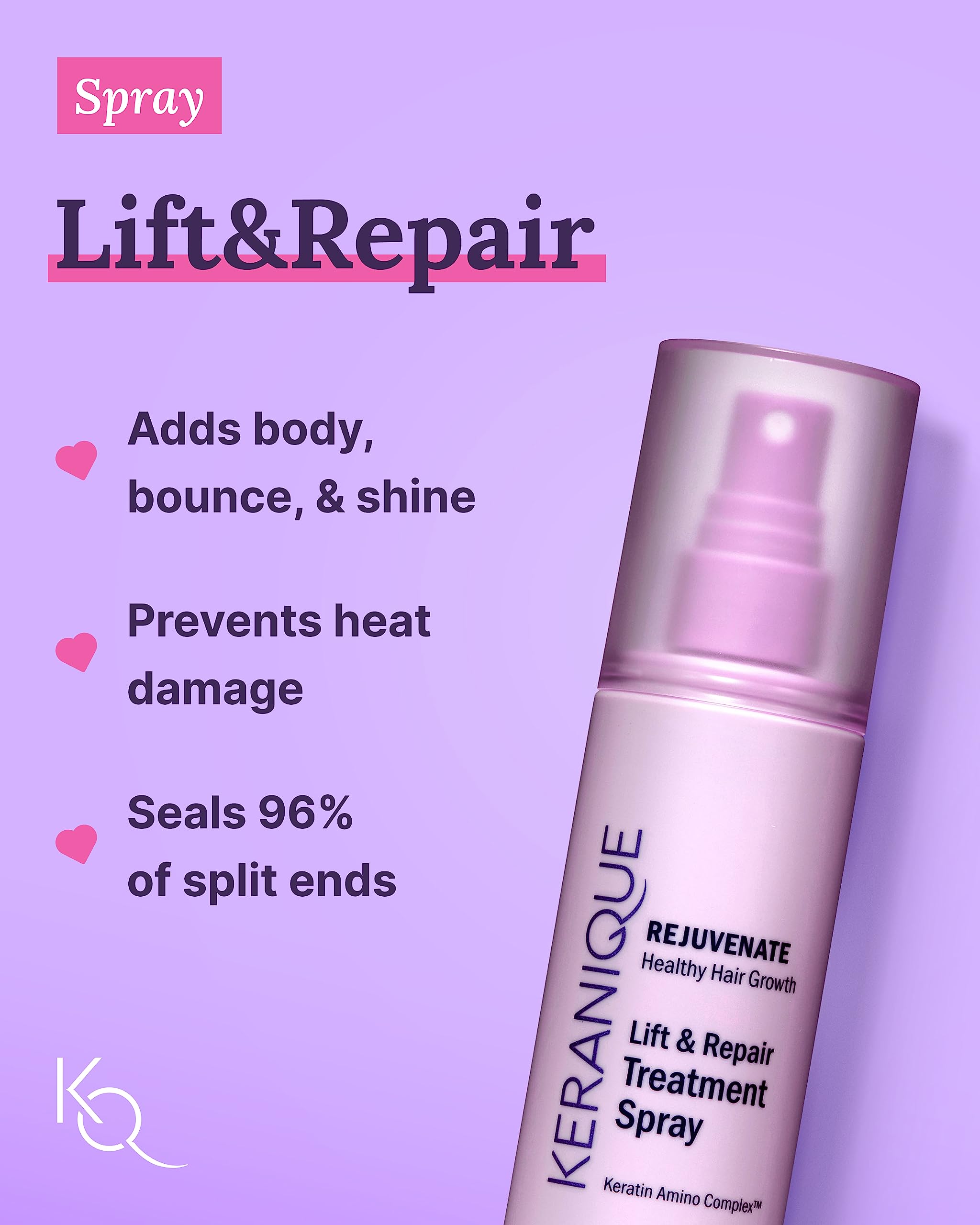 Keranique Color Treated Shampoo & Conditioner Set + Lift & Repair Spray