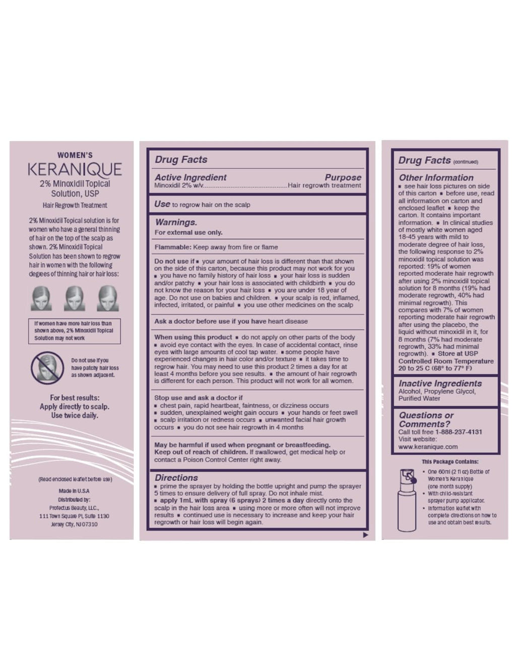 Keranique Hair Regrowth Treatment for Women – 2% Minoxidil with Precision Spray