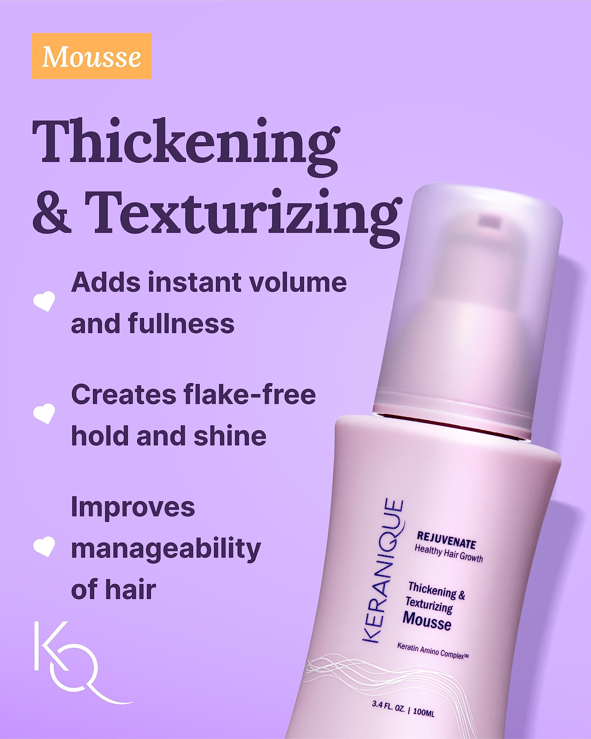 Keranique Volumizing Shampoo & Conditioner Set with Thickening Mousse