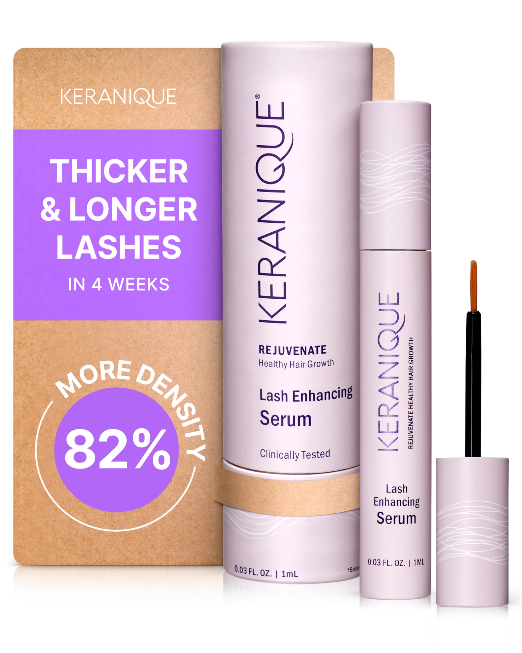 Keranique Lash Growth Serum – Intense Eyelash Enhancer for Thin & Brittle Lashes