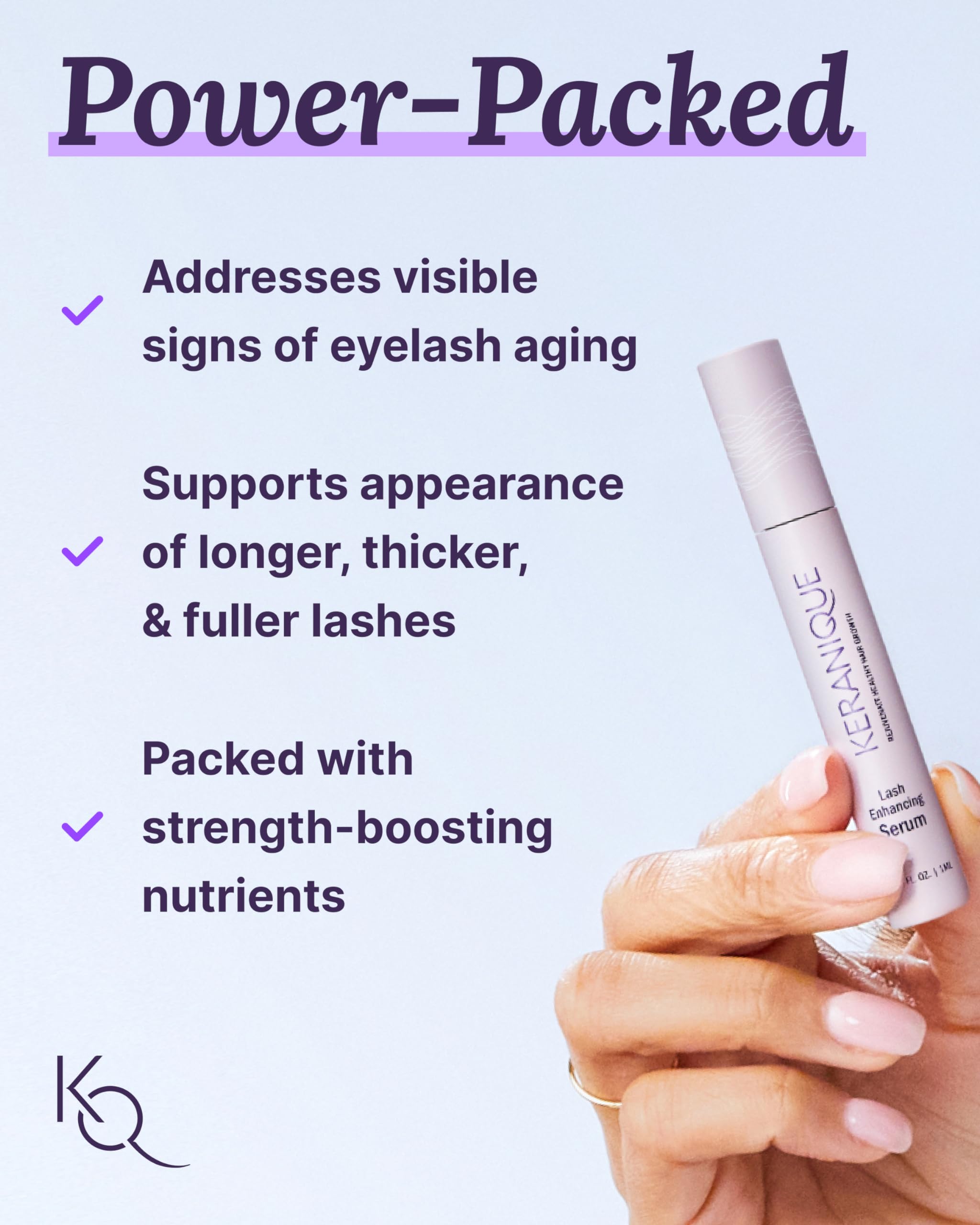 Keranique Lash Growth Serum – Intense Eyelash Enhancer for Thin & Brittle Lashes
