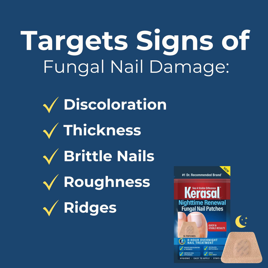 Kerasal Nighttime Renewal Fungal Nail Patches – 14-Count Overnight Nail Repair