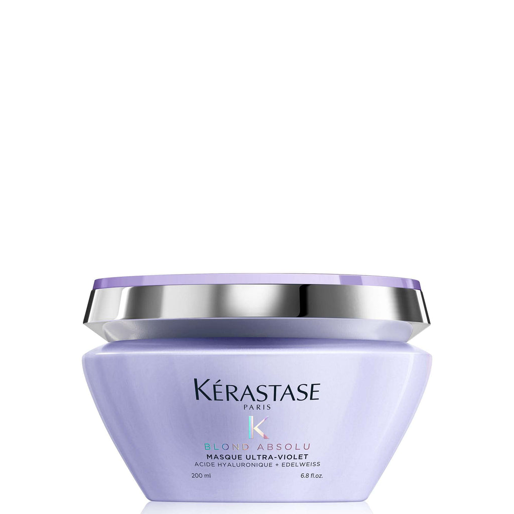 Kerastase Blond Absolu Ultra-Violet Purple Hair Mask for Lightened, Grey Hair | Neutralizes Brass with Hyaluronic Acid, 6.8 fl oz