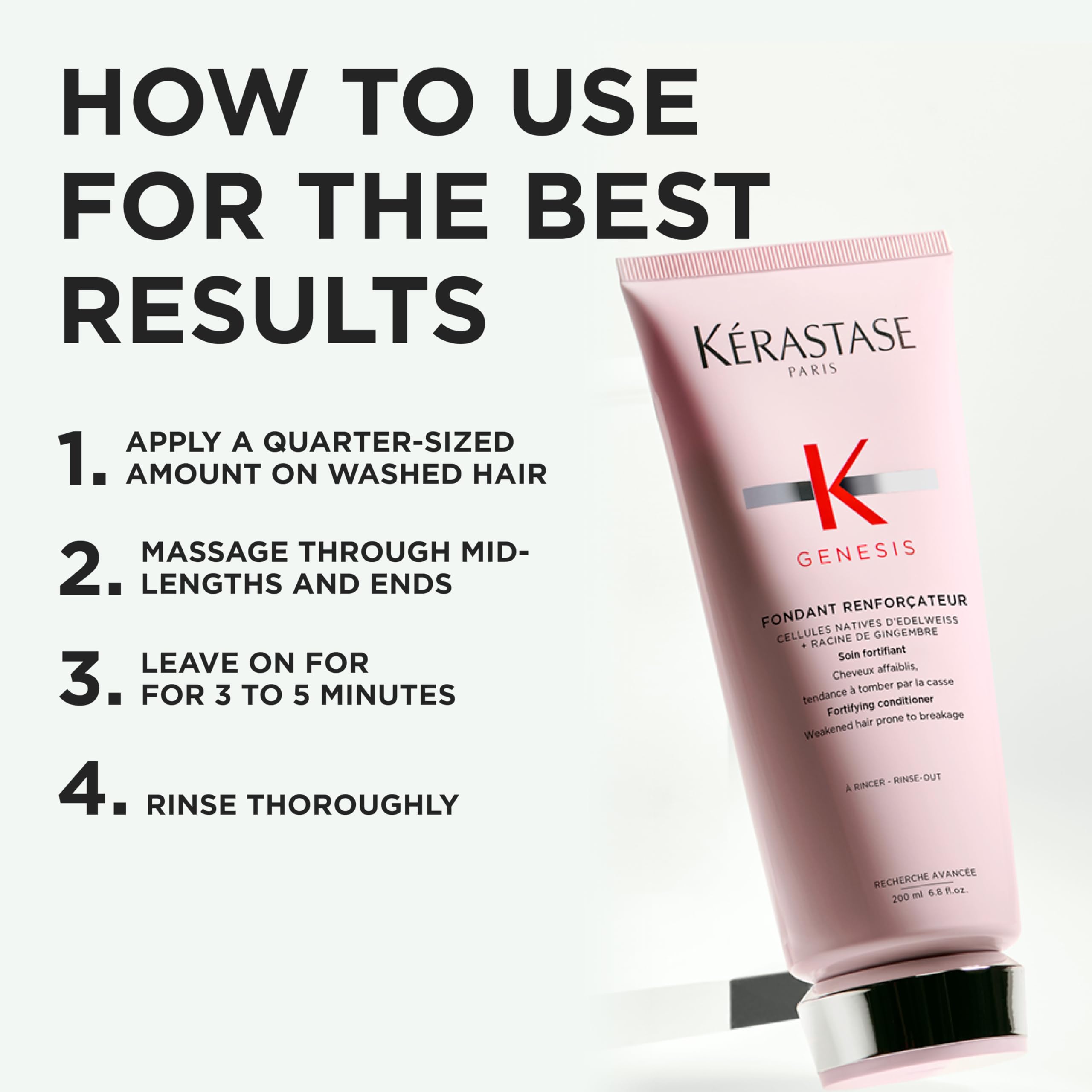 Kerastase Genesis Strengthening Fondant Renforcateur Conditioner – For Weak or Damaged Hair (2.5 Fl Oz)