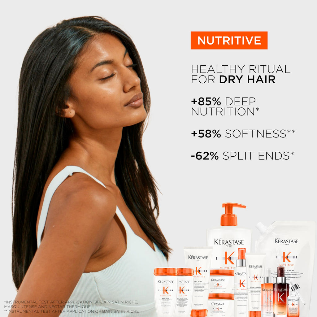 KÉRASTASE Nutritive Bain Satin Riche Shampoo – Travel Size Hydration for Dry Hair