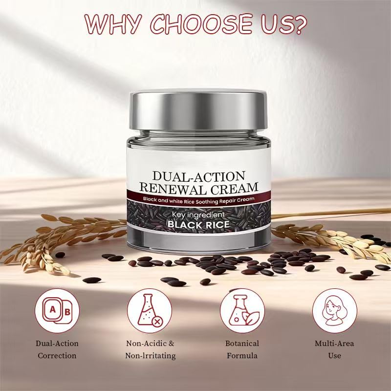 Keratin Erase Dual-Action Renewal Cream – Black & White Rice Hydrating Body Serum (2-Pack)