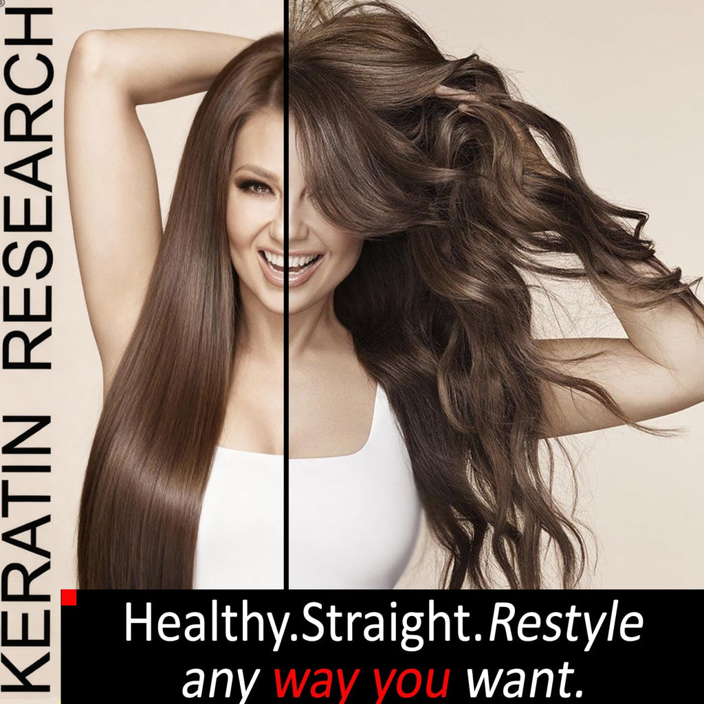 KERATIN RESEARCH Complex Brazilian Keratin Blowout Straightening Kit – 4 Bottles (300ml) with Sulfate-Free Shampoo & Conditioner
