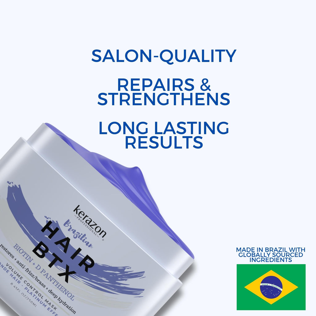 Kerazon Professional Blonde BTX Mask – Platinum/Silver Hair Smoothing, Hydration & Anti-Brass