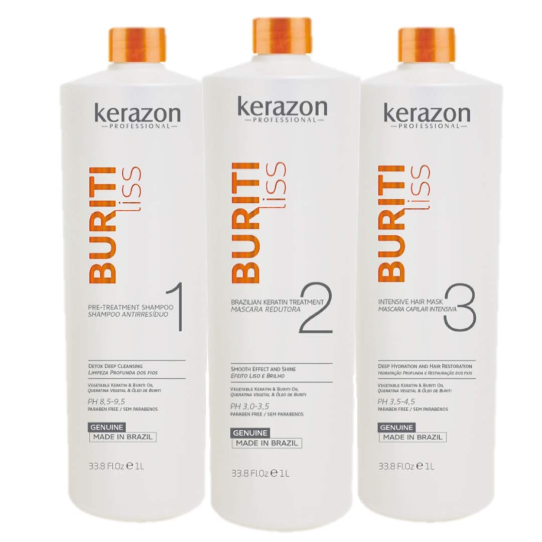 Kerazon Professional Brazilian Keratin Treatment Kit 1 L with Pumps – Buriti Liss