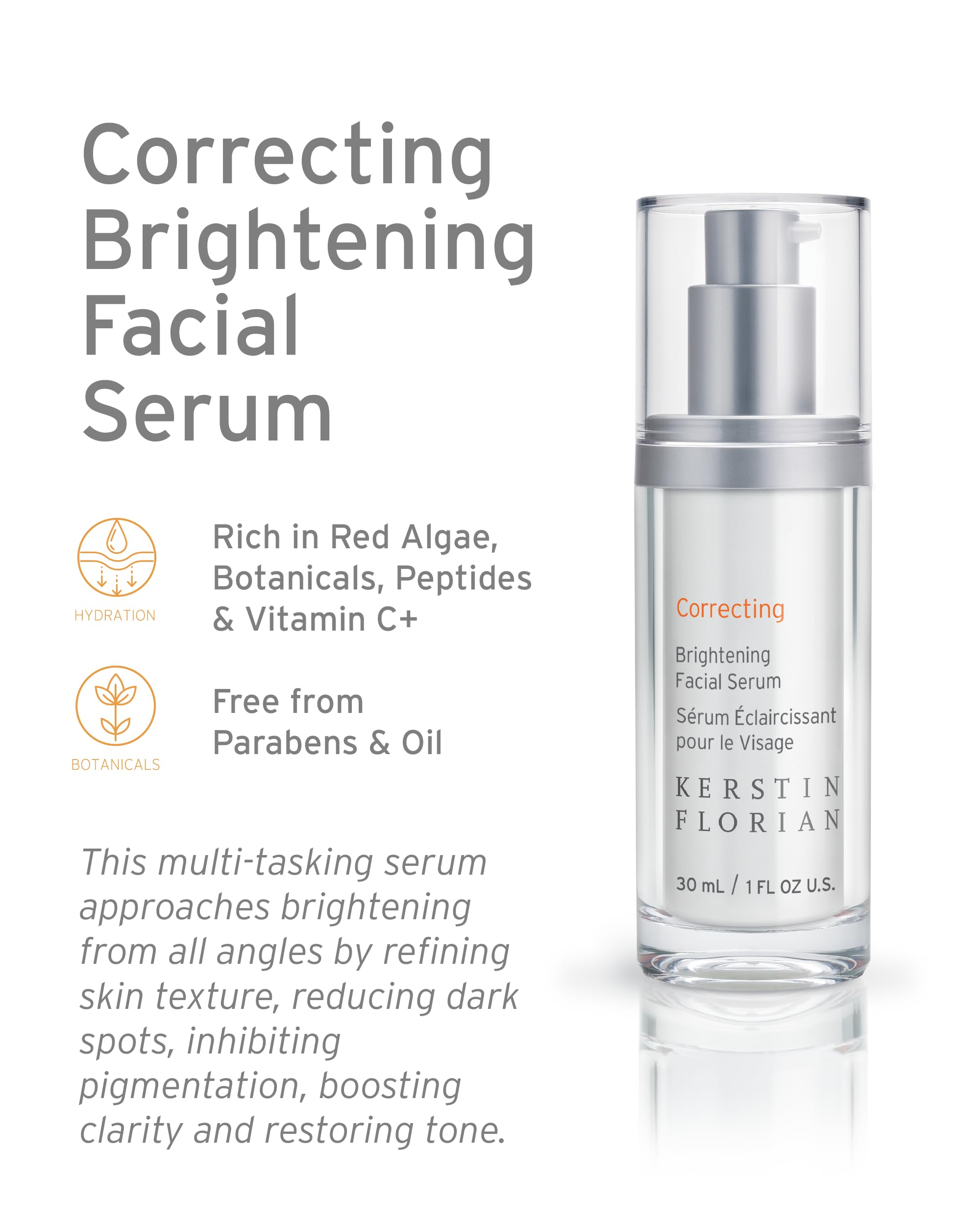 Kerstin Florian Brightening Facial Serum | Vitamin C Complex for Even Tone | All Skin Types | 1 fl oz