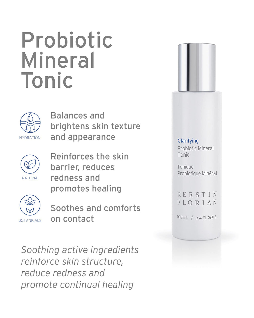 Kerstin Florian Clarifying Probiotic Mineral Tonic – Detoxifying Toner for Oily Skin & Clear Pores