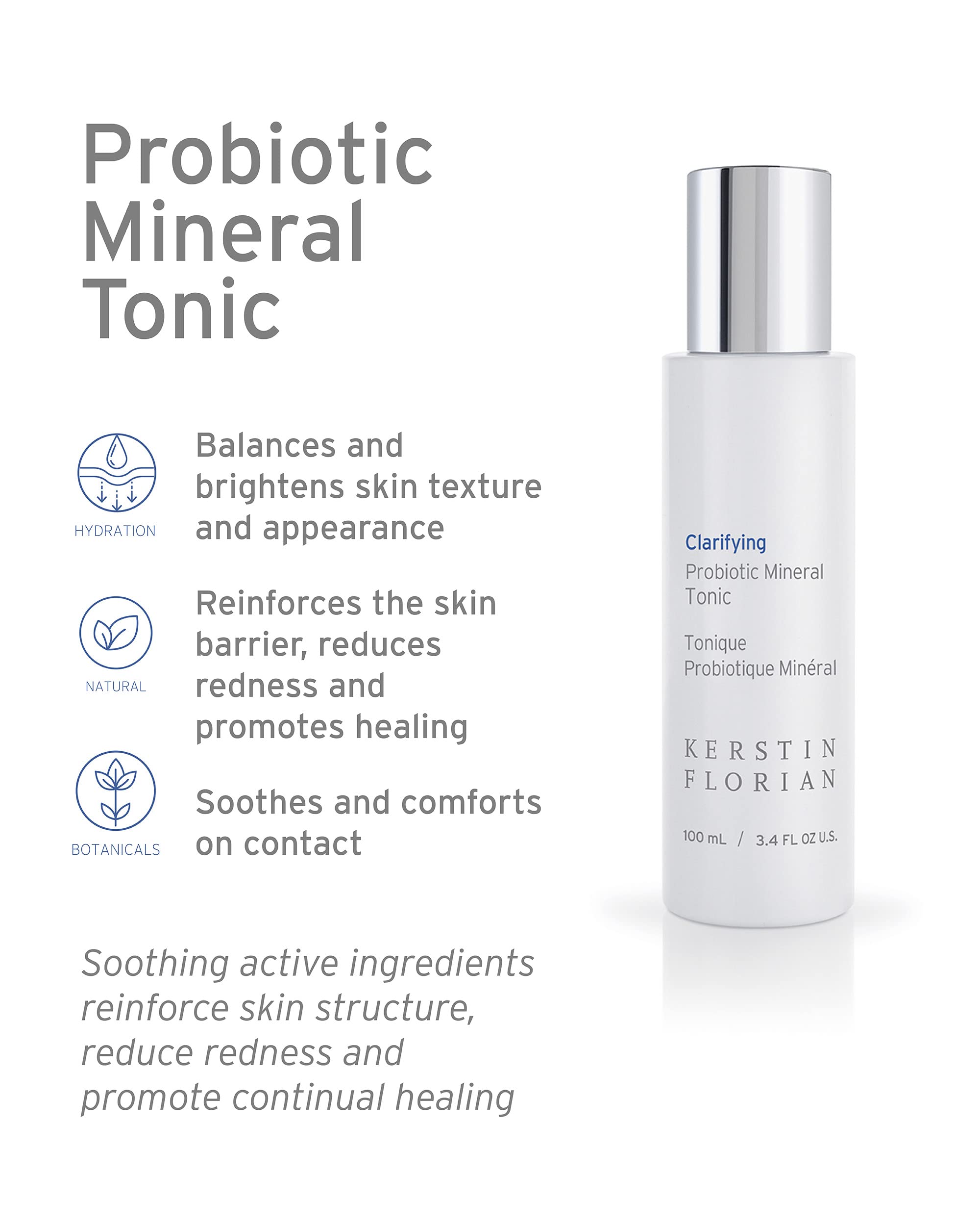 Kerstin Florian Clarifying Probiotic Mineral Tonic – Detoxifying Toner for Oily Skin & Clear Pores
