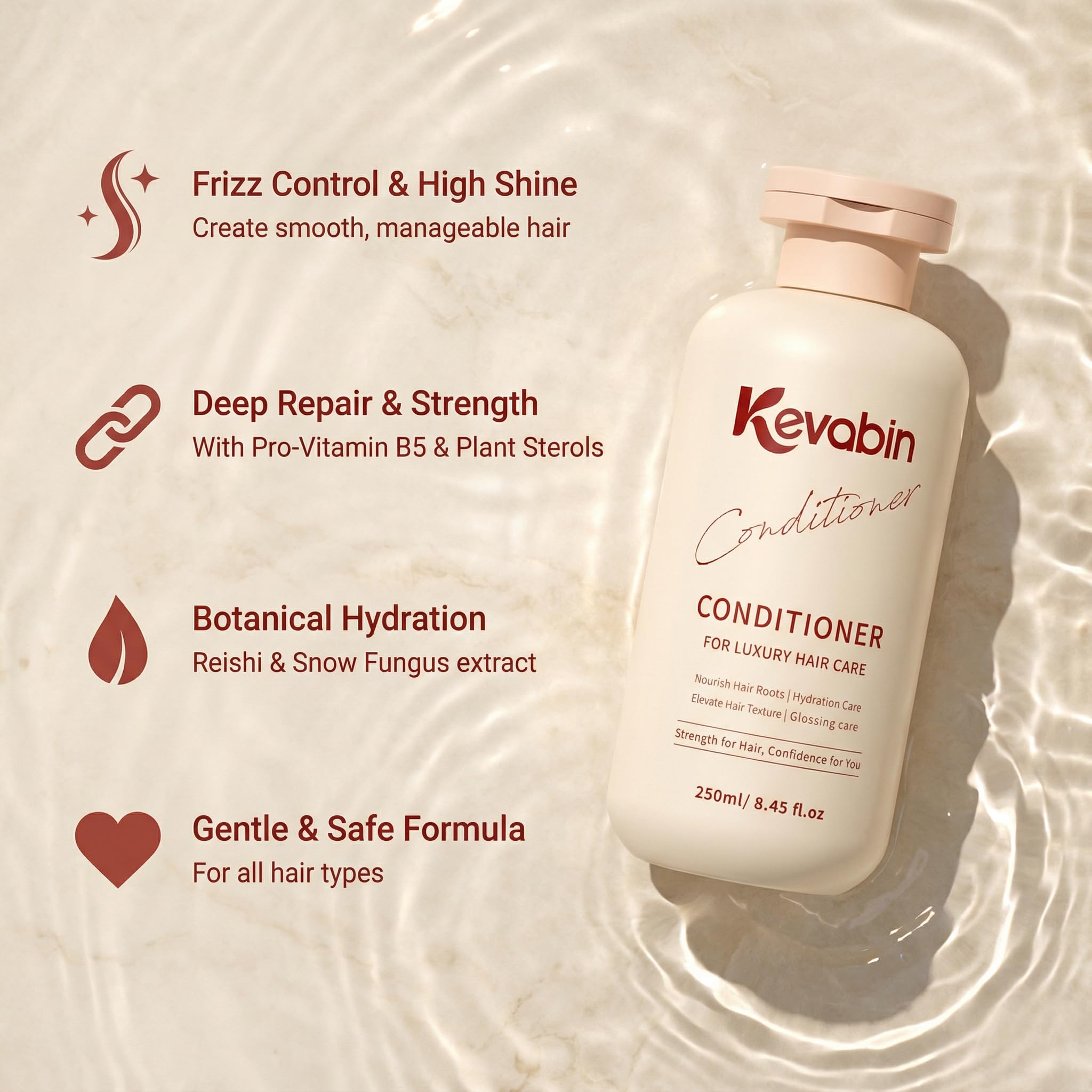 Kevabin Rosemary Shampoo & Conditioner for Thinning Hair – Biotin & Ganoderma