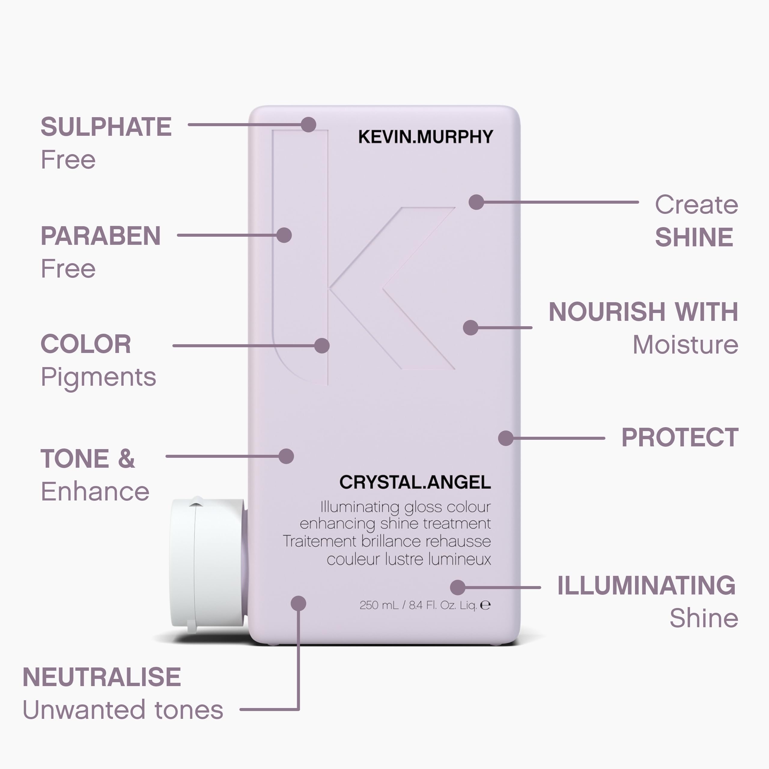 KEVIN.MURPHY CRYSTAL.ANGEL - Colour Shine Hair Treatment Pack of 2 for Colour & Natural Hair