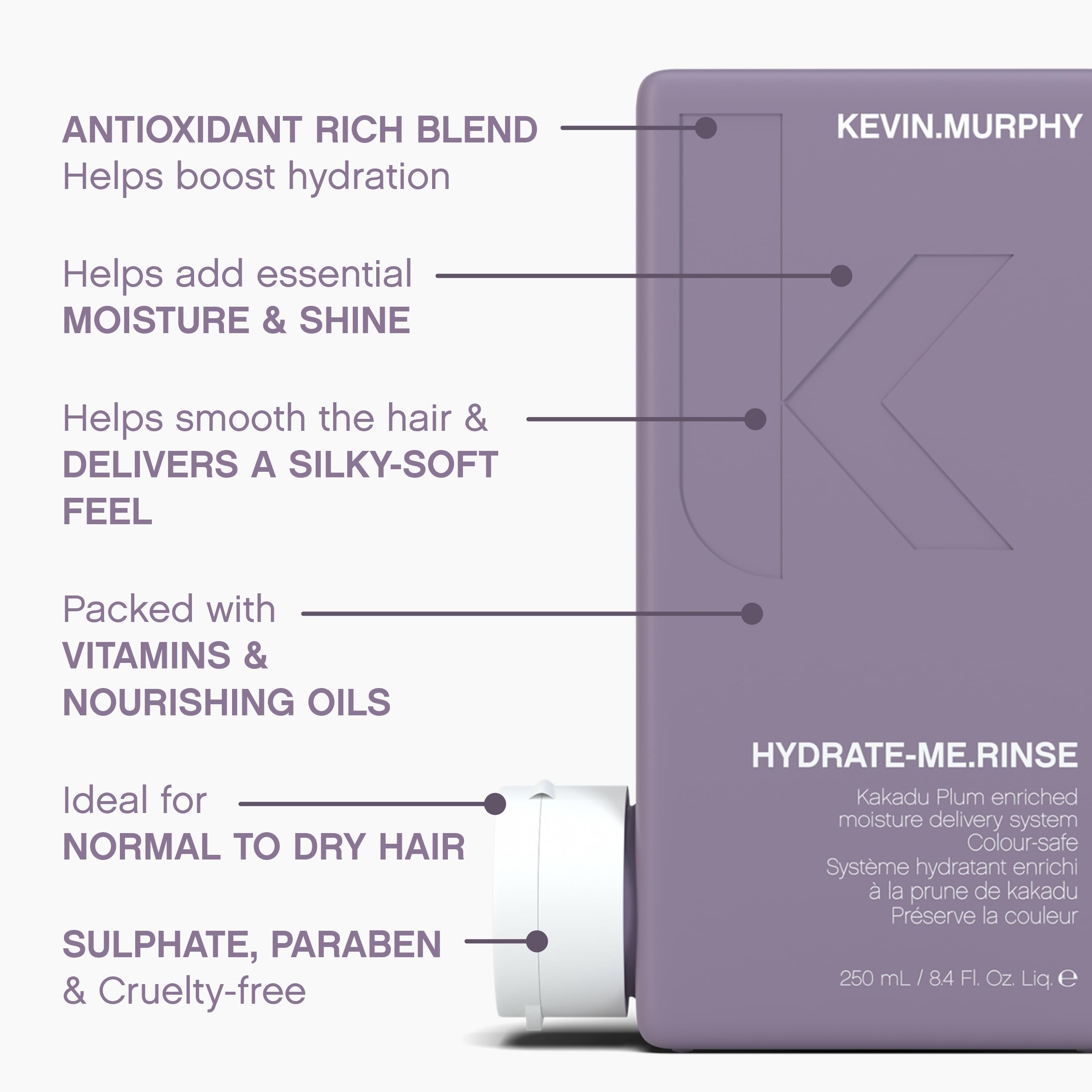 Kevin.Murphy Hydrate-Me.Rinse | Moisturising Conditioner for Normal & Dry Hair | Pack of 2