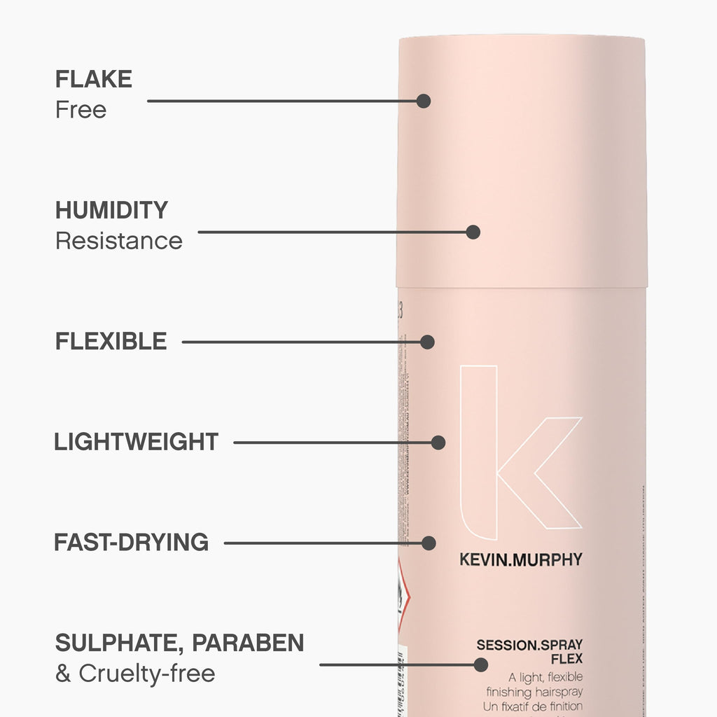KEVIN.MURPHY SESSION.SPRAY FLEX – Flexible Finishing Hair Spray for All Hair Types | Lightweight Hold & Humidity Resistance