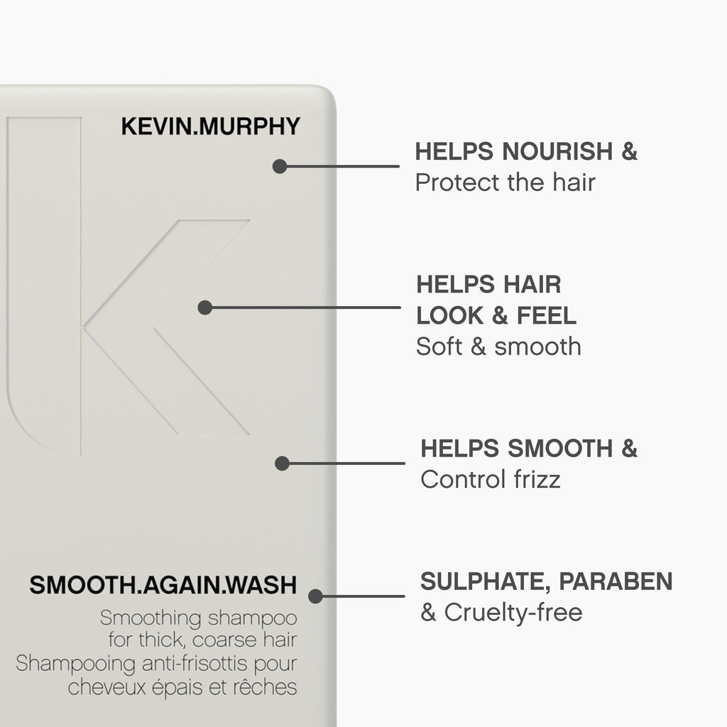 KEVIN.MURPHY SMOOTH.AGAIN WASH – Frizz Control Shampoo for Thick Hair (2 x 250 mL)