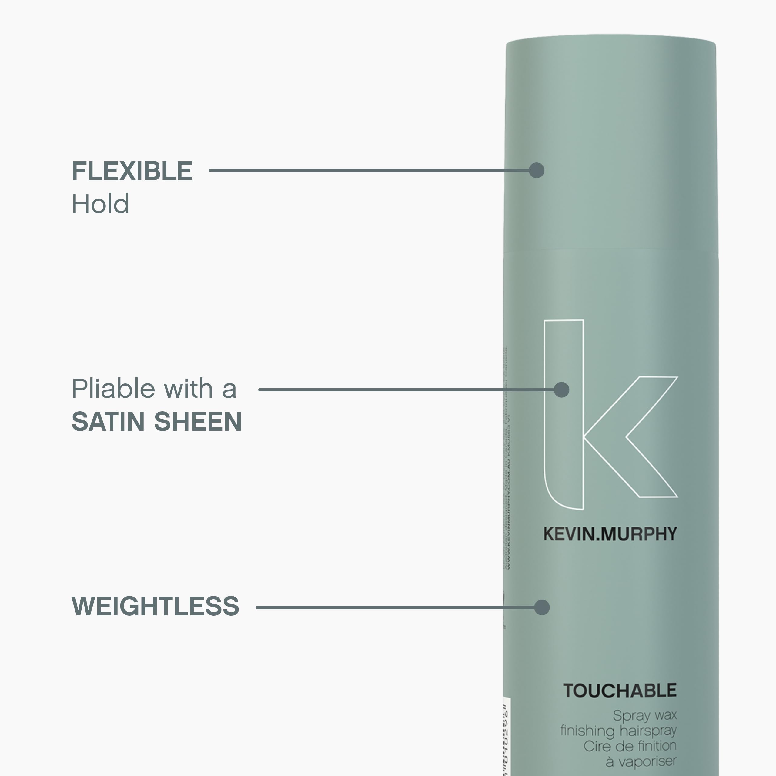 KEVIN.MURPHY TOUCHABLE Spray Wax Finishing Hair Spray – Lightweight Texture & Hold for All Hair Types