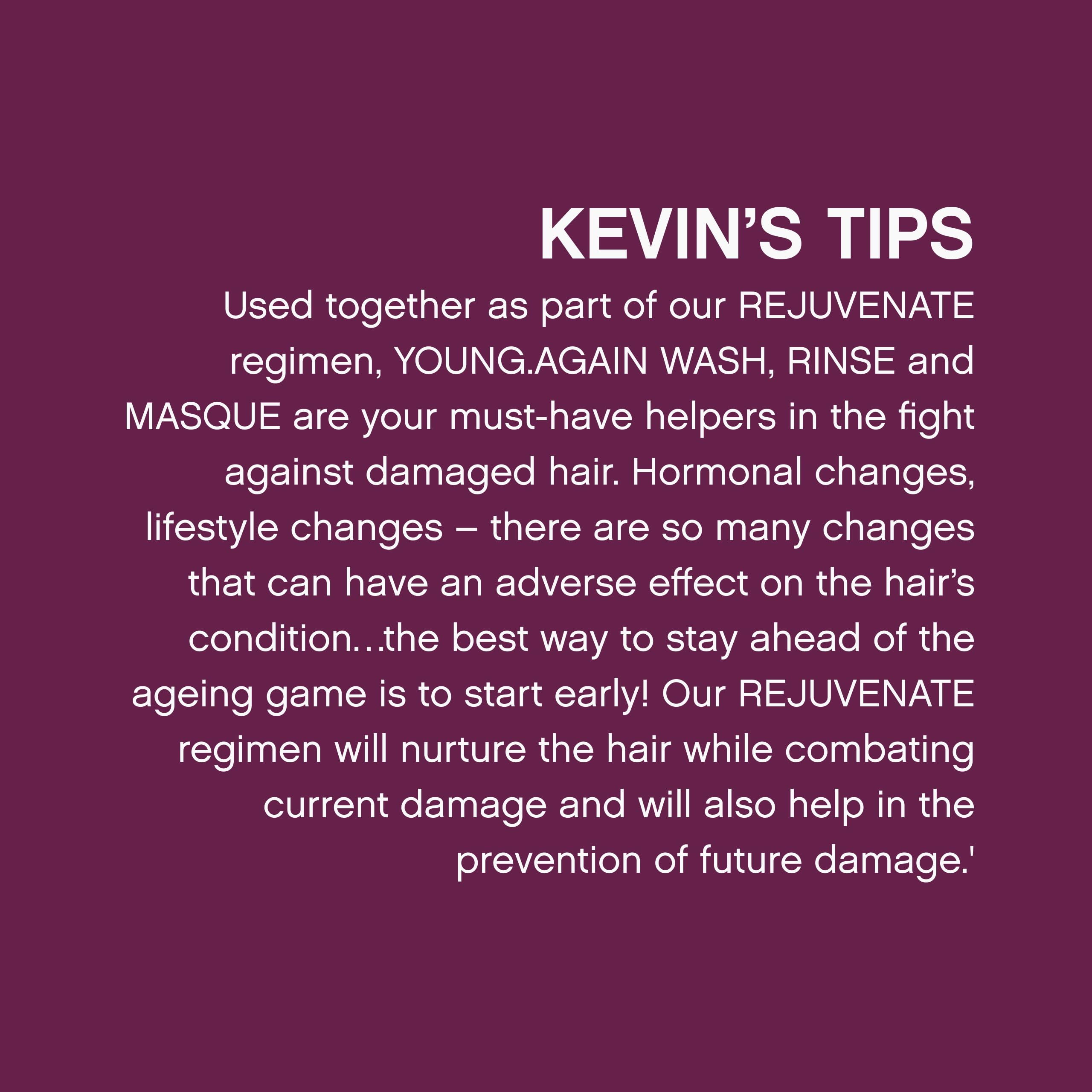 KEVIN.MURPHY YOUNG.AGAIN.WASH – Moisturising Anti-Ageing Shampoo for Damaged Hair (Pack of 2)