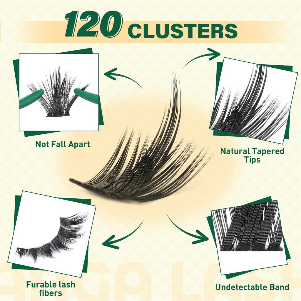 KEYYOU LASH California Sunset Manga Lash Clusters Kit 8-18mm | DIY Lash Extensions
