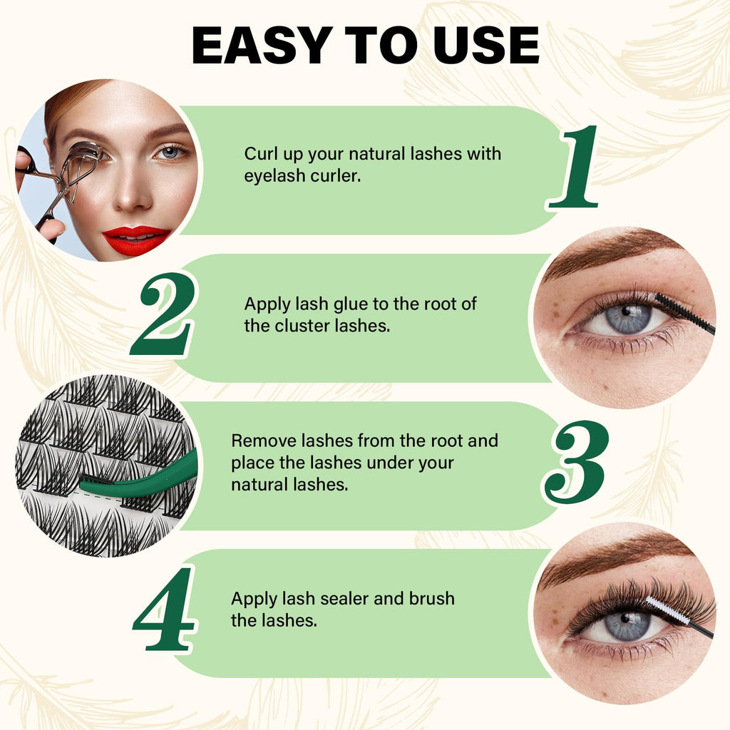 KEYYOU Lash Clusters 144pcs – 18mm DCurl, Ultra-Lightweight & All-Day Comfort | DIY at Home