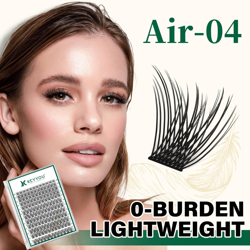 KEYYOU Lash Clusters 144pcs – 18mm DCurl, Ultra-Lightweight & All-Day Comfort | DIY at Home