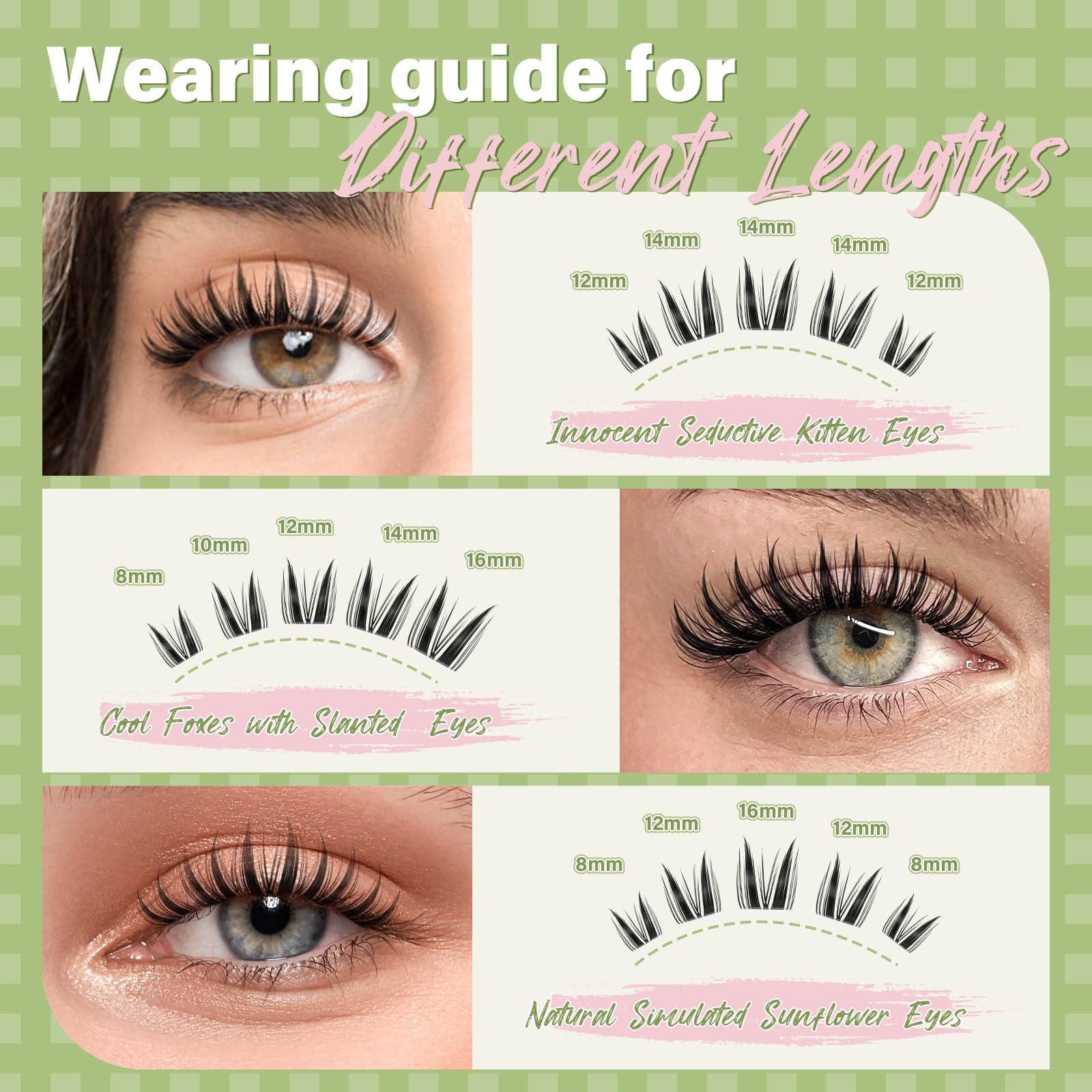KEYYOU Bunny Lash Clusters Kit – Manga Lash Extension Kit, D Curl, 108Pcs, Waterproof DIY at Home