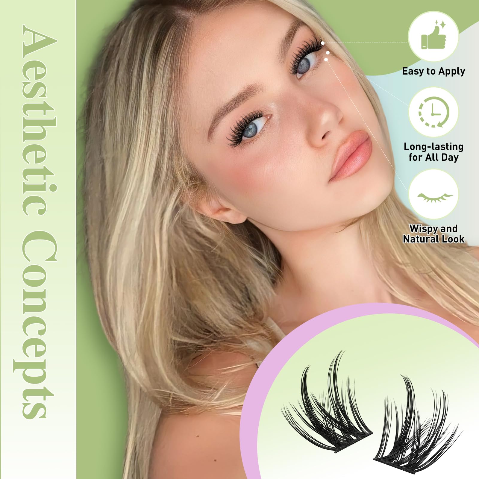 KEYYOU LASH Extension Kit 144Pcs Angel Lash Clusters – DIY Home Kit with Glue, Sealer, Tweezers & Remover