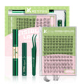 KEYYOU Venus Lash Clusters Kit – Invisible Band, C Curl 8-16 Mix, 120 Pcs for DIY Lash Extensions