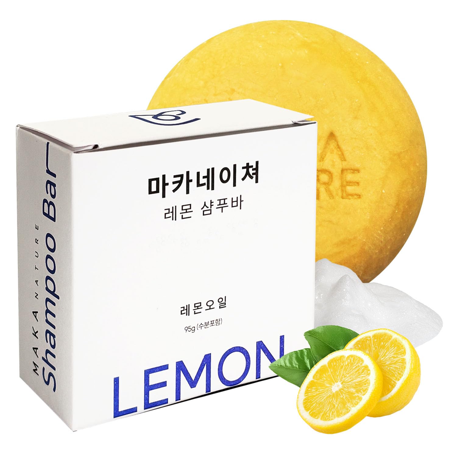 KGallery Maka Nature Low-Carbon Shampoo Bar Lemon | Korean K-Beauty, Vegan & Plastic-Free