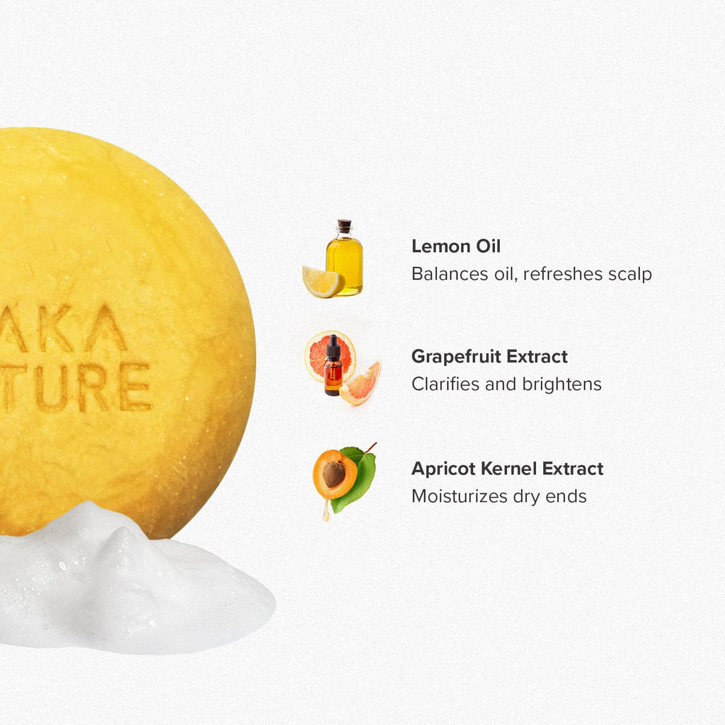 KGallery Maka Nature Low-Carbon Shampoo Bar Lemon | Korean K-Beauty, Vegan & Plastic-Free