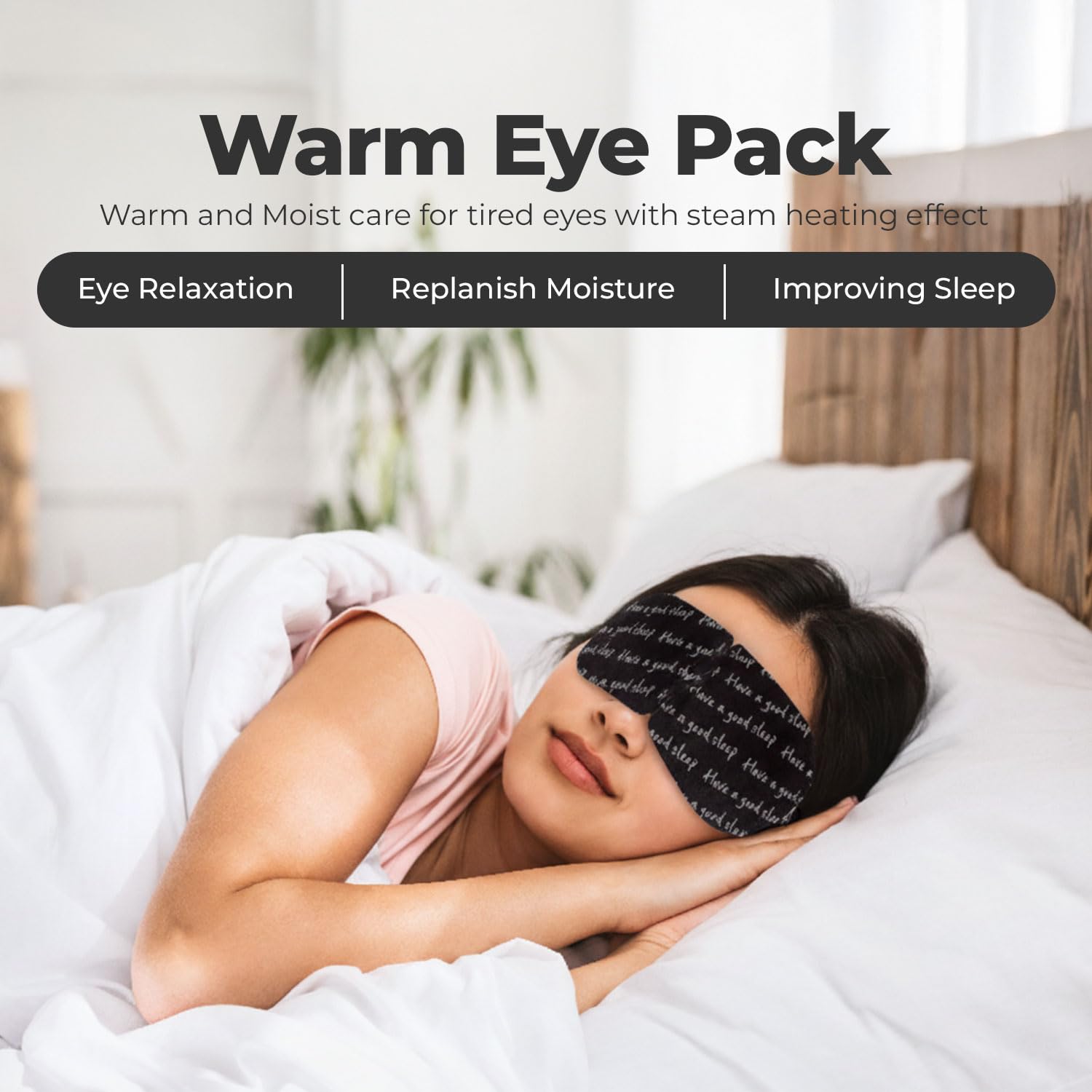 KGALLERY Warm Eye Pack – Unscented Self-Heating Steam Eye Mask, 30 Minutes of Gentle Heat (20 Count)