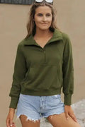 Khaki Plaid Women's Sweatshirt - Stylish & Cozy
