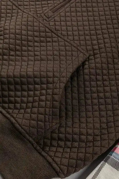 Khaki Plaid Women's Sweatshirt - Stylish & Cozy
