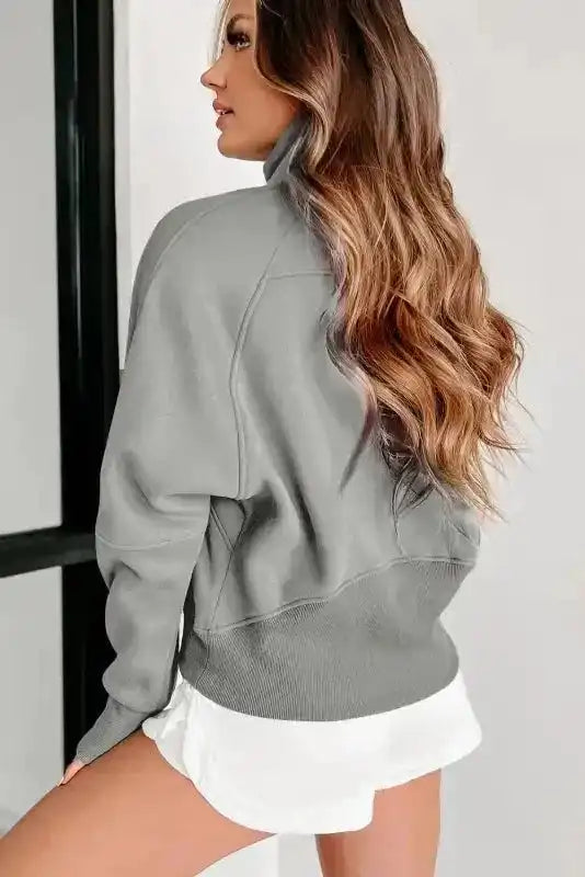Khaki Plaid Women's Sweatshirt - Stylish & Cozy