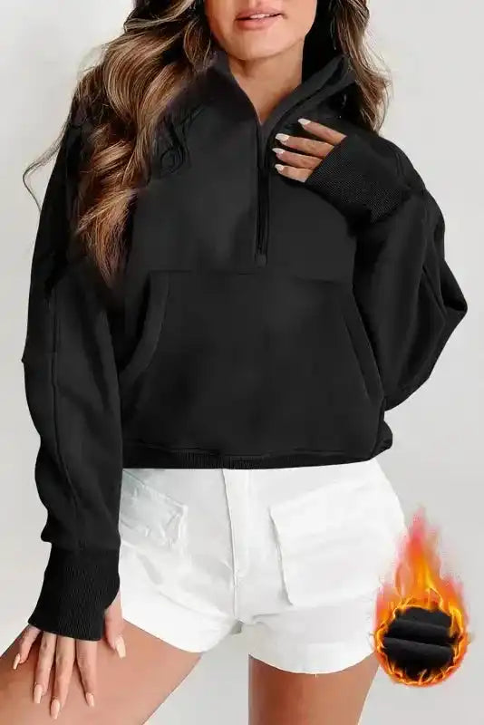 Khaki Plaid Women's Sweatshirt - Stylish & Cozy