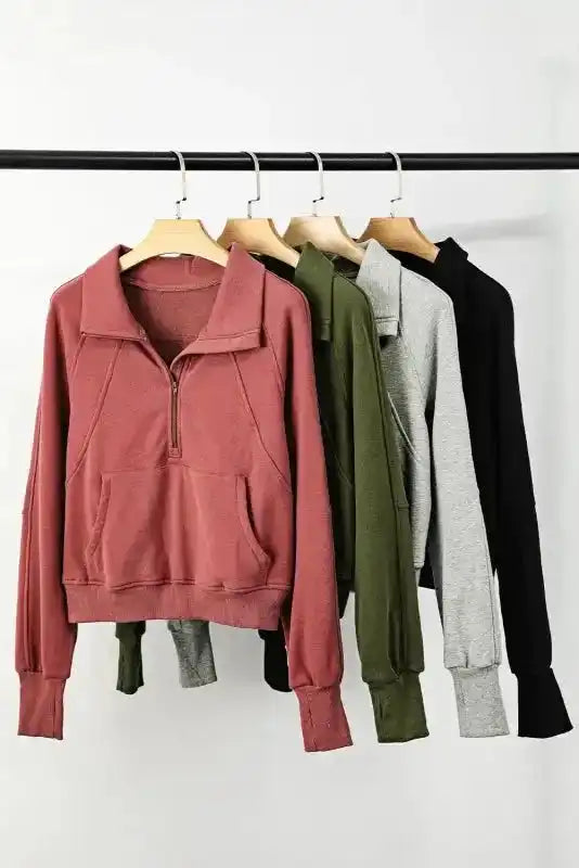 Khaki Plaid Women's Sweatshirt - Stylish & Cozy