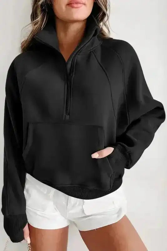 Khaki Plaid Women's Sweatshirt - Stylish & Cozy