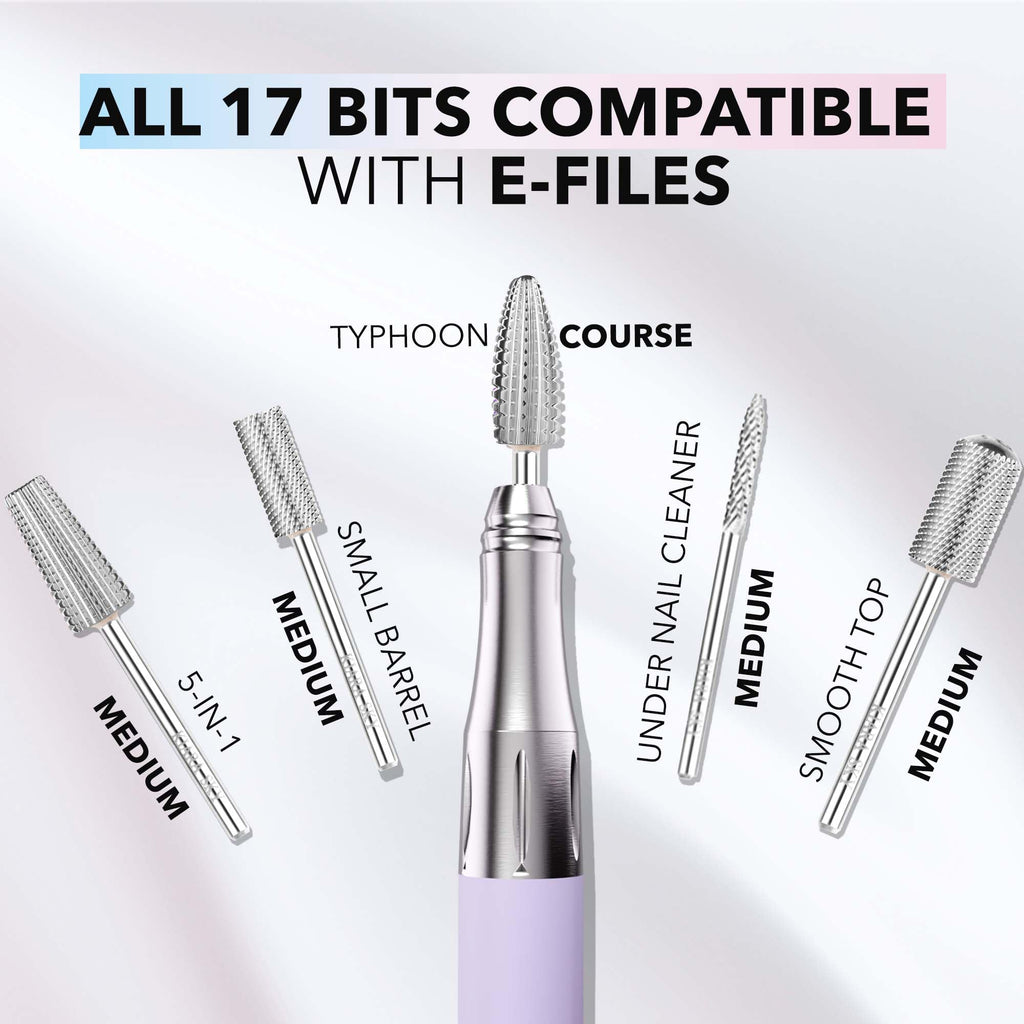 Kiara Sky 5-in-1 Coarse Drill Bit for E-file | Safety Edge for Cuticle & Nail Care | Non-Coated Stainless Steel