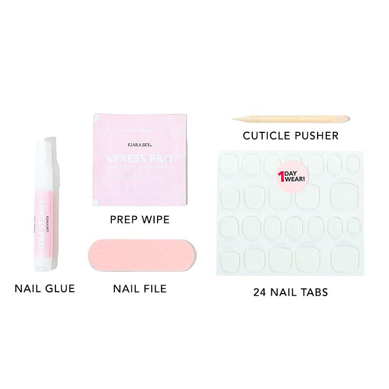 Kiara Sky XPRESS PRO Press On Nails – Almond Medium, Glisten Here | 30-Piece Kit