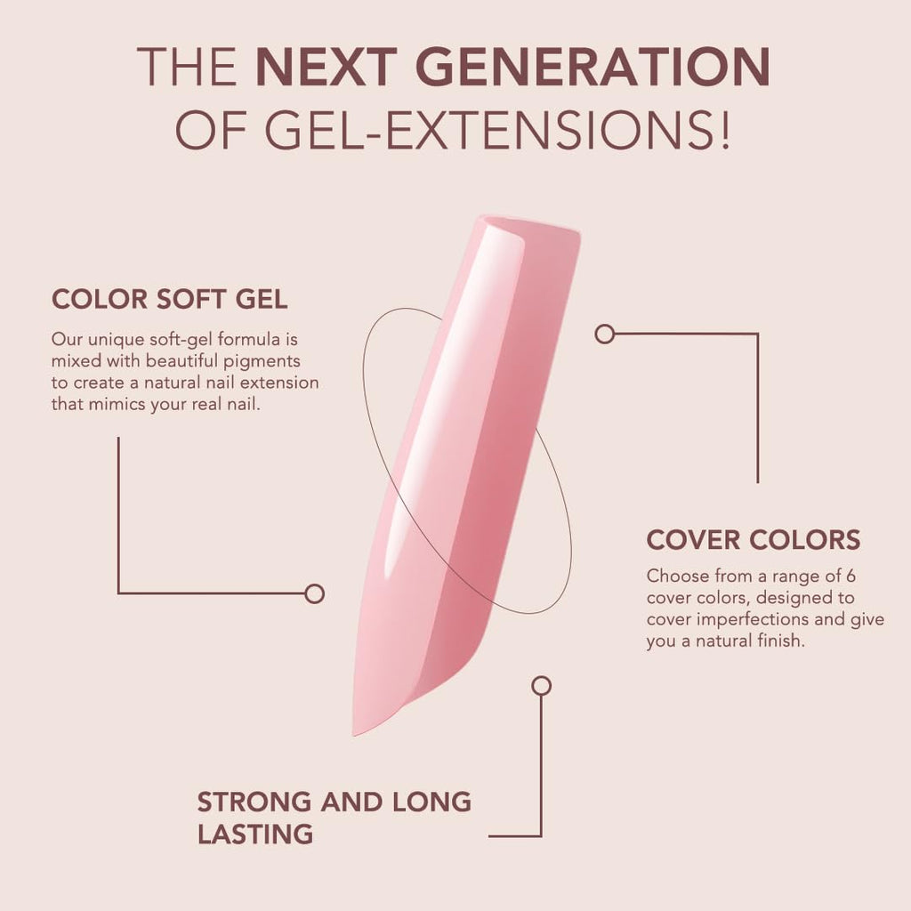 Kiara Sky Square Medium Cover Gelly Tips Amore – Soak Off Pre-Shaped Extensions