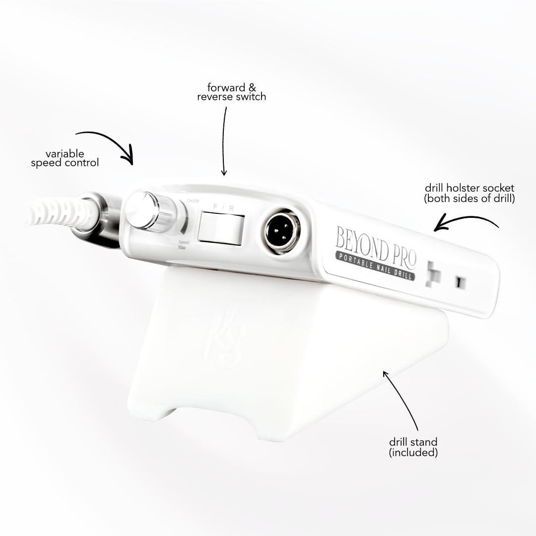 Kiara Sky Beyond Pro Nail Drill — Portable Cordless E-File, 35,000 RPM, 10h Battery