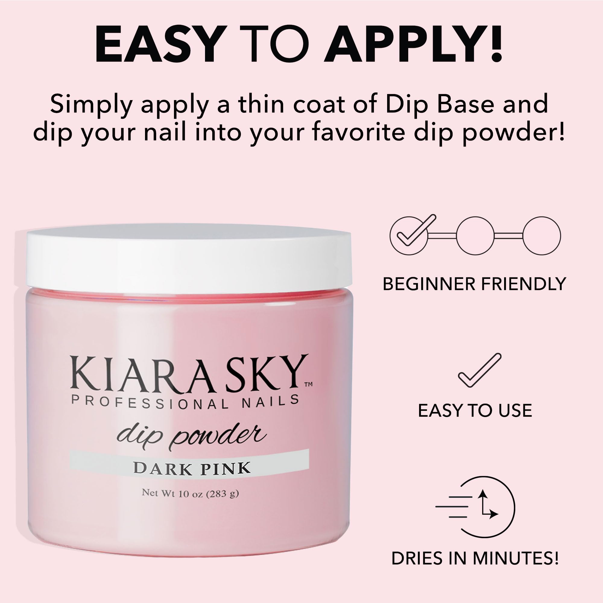Kiara Sky Dip Powder Essentials 10 oz Refill – Dark Pink