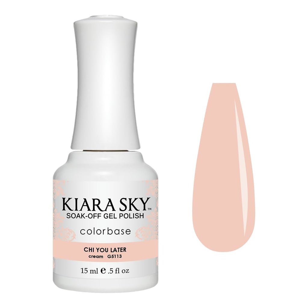 Kiara Sky Gel Polish Chi You Later G5113 | Soak-Off All-In-One 0.5 fl oz | Creamy Beige