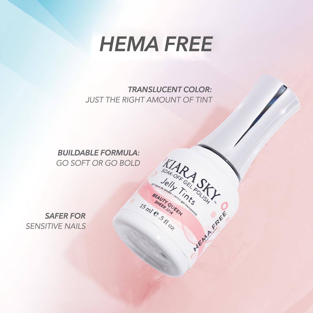 KIARA SKY Jelly Tints Soak Off Gel Polish Glampire – 15ml, HEMA-Free, Rich One-Coat Color